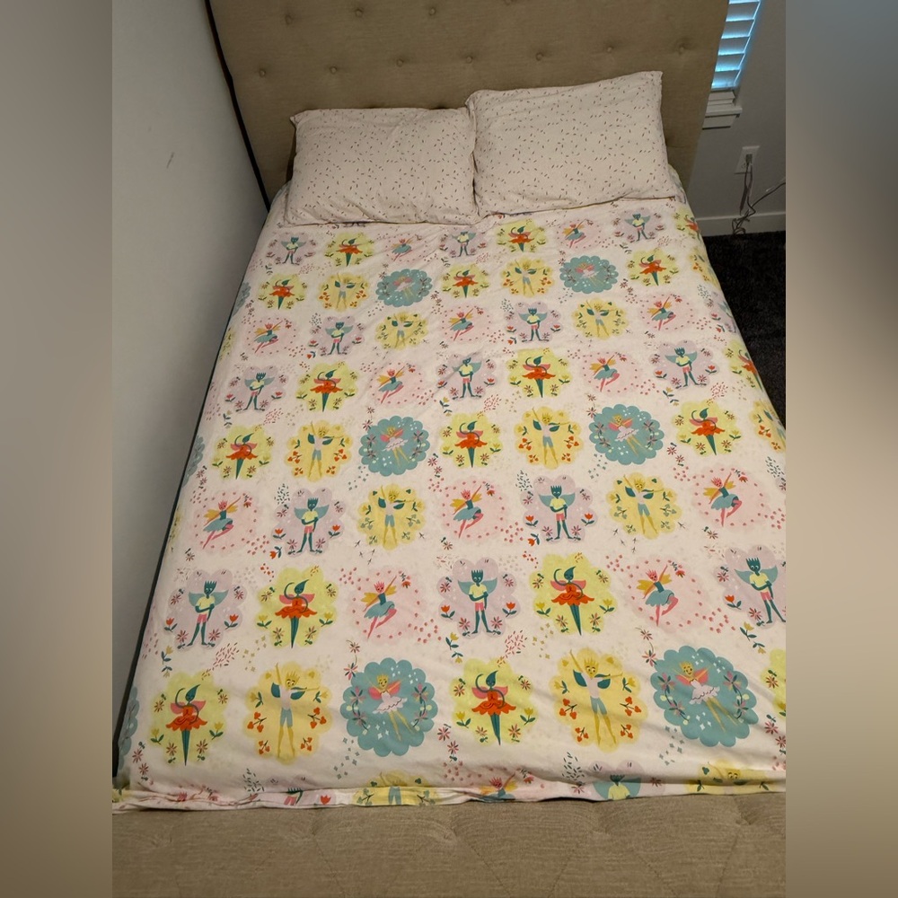 Girls Fairy Tale Colorful Patterned Duvet & Pillow Covers Set